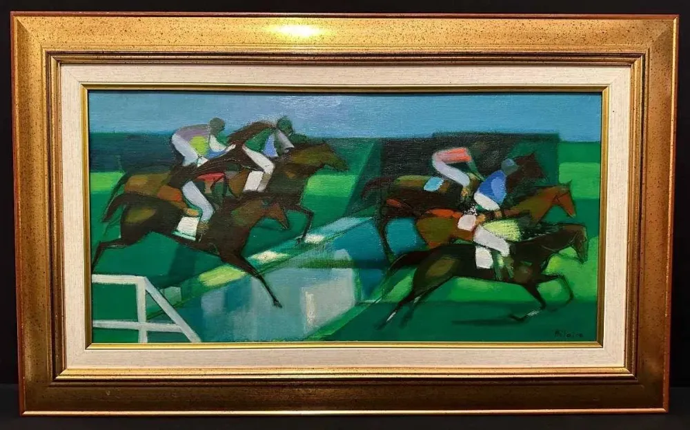 Tableau : Le saut de la rivière à Auteuil - Camille Hilaire
