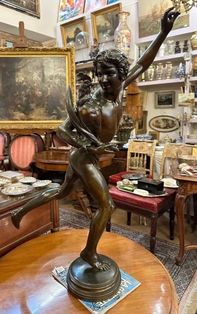 Bronze : Vainqueur au combat de coqs (97cm) - Falguière